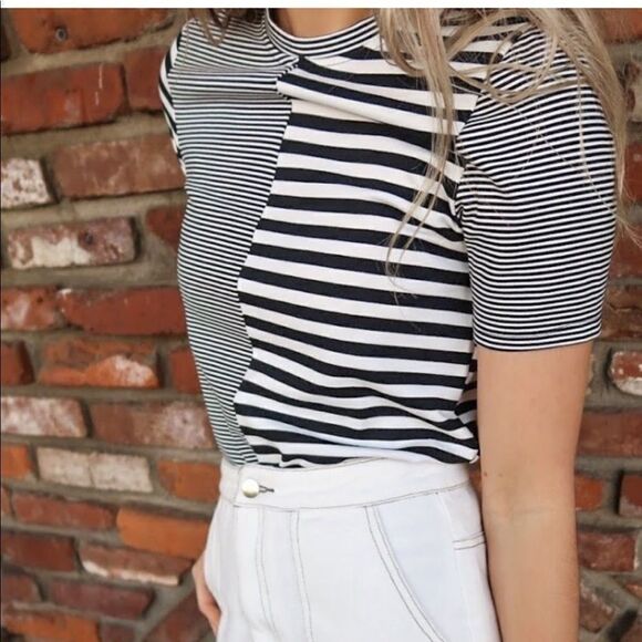 NWT HAYDEN Black & White striped shirt size small - Picture 6 of 6